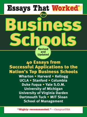 cover image of Essays That Worked for Business Schools